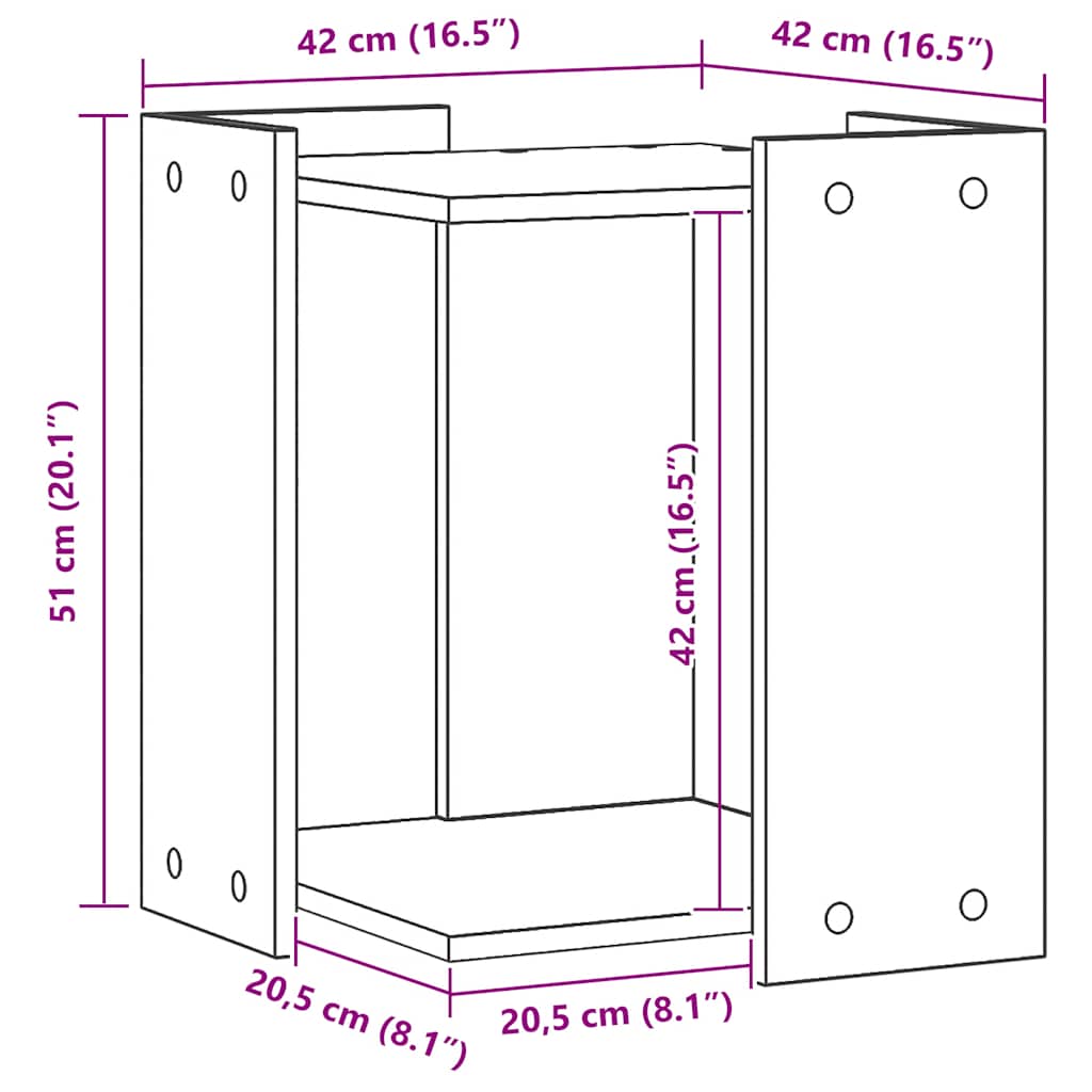 Kačių kraiko dėžės spintelė, artisano, 42x42x51cm, mediena