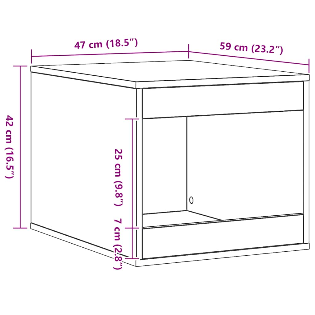 Kačių kraiko dėžės spintelė, artisano, 47x59x42cm, mediena