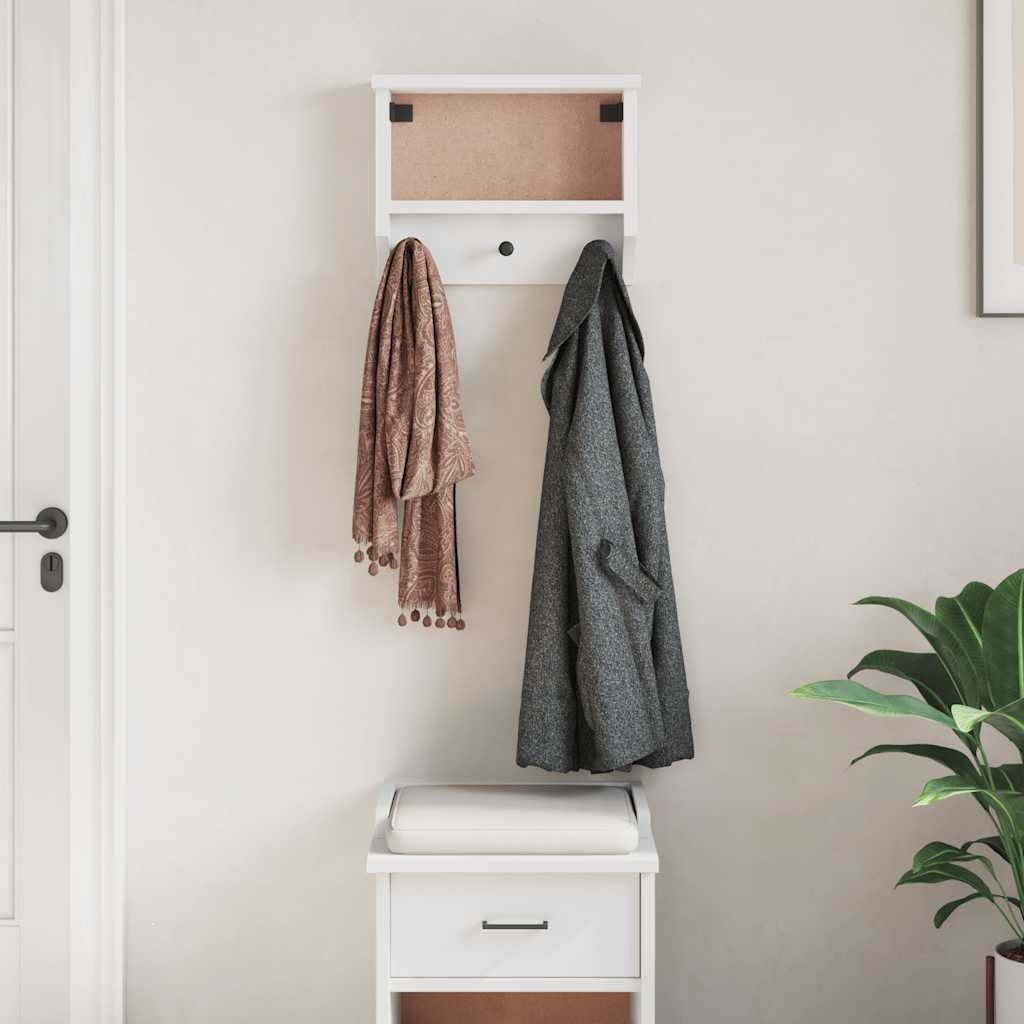 Sieninė kabykla SANDNES baltas 45x12x35 pušies masyvo