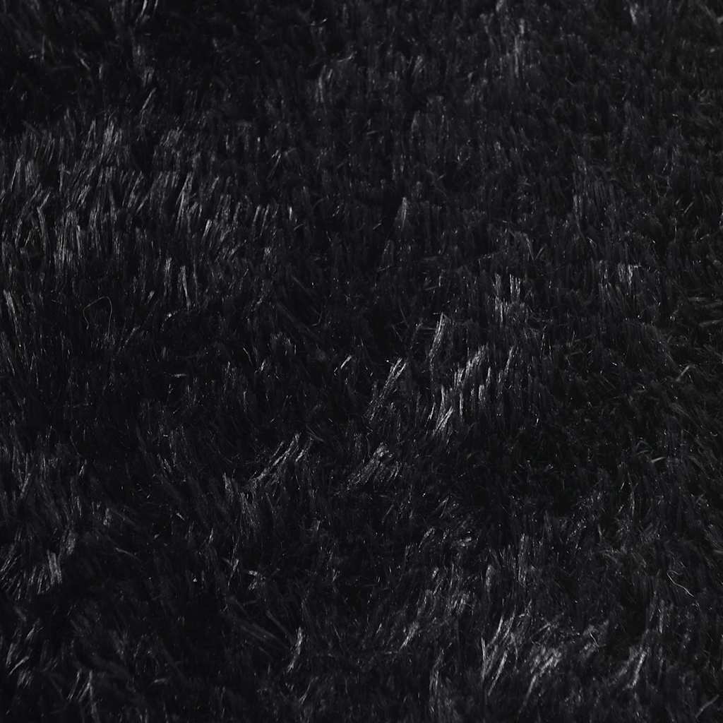 Shaggy tipo kilimas, NAVARRA, 160x160 cm, juodos, poliesteris