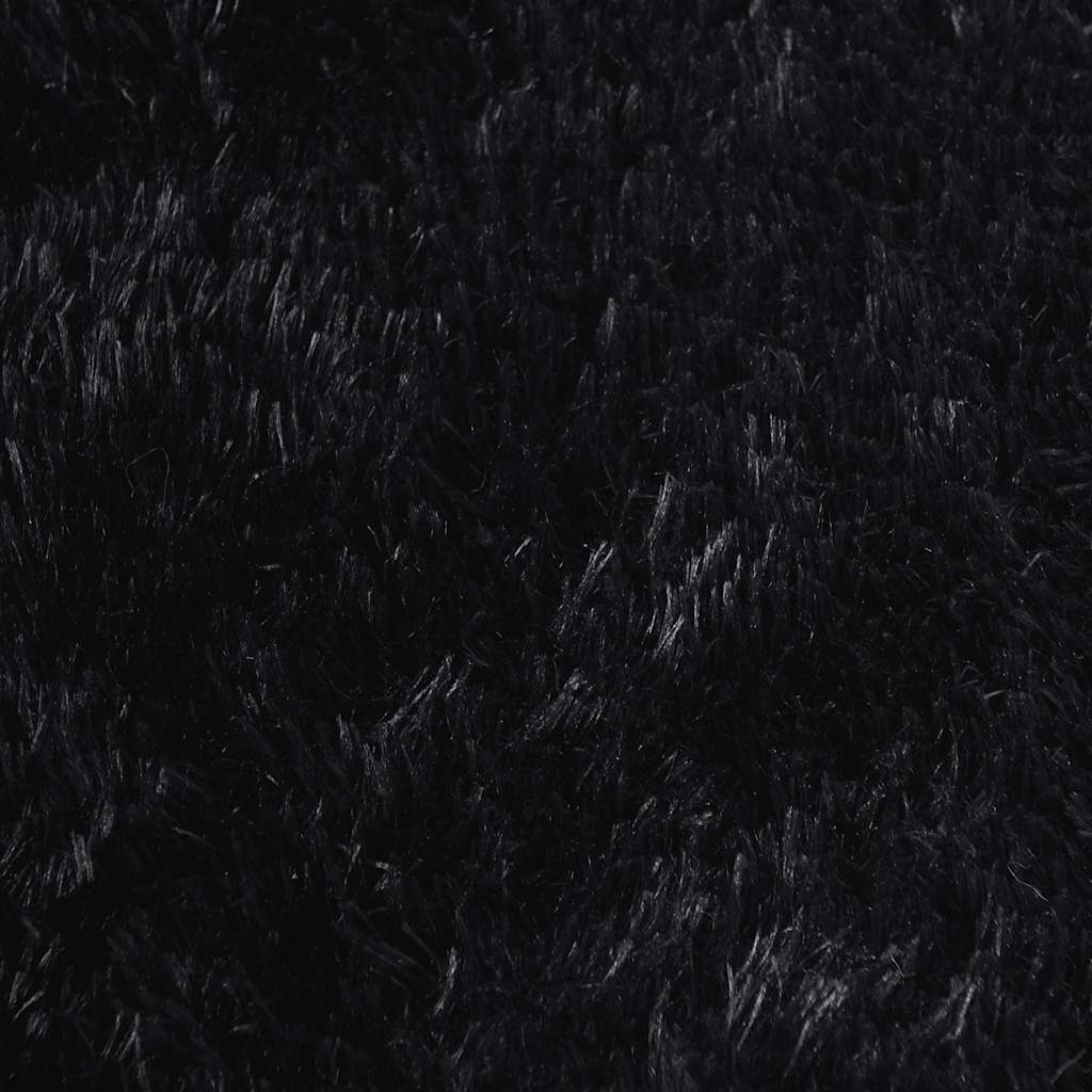 Shaggy tipo kilimas, NAVARRA, 100x100 cm, juodos, poliesteris