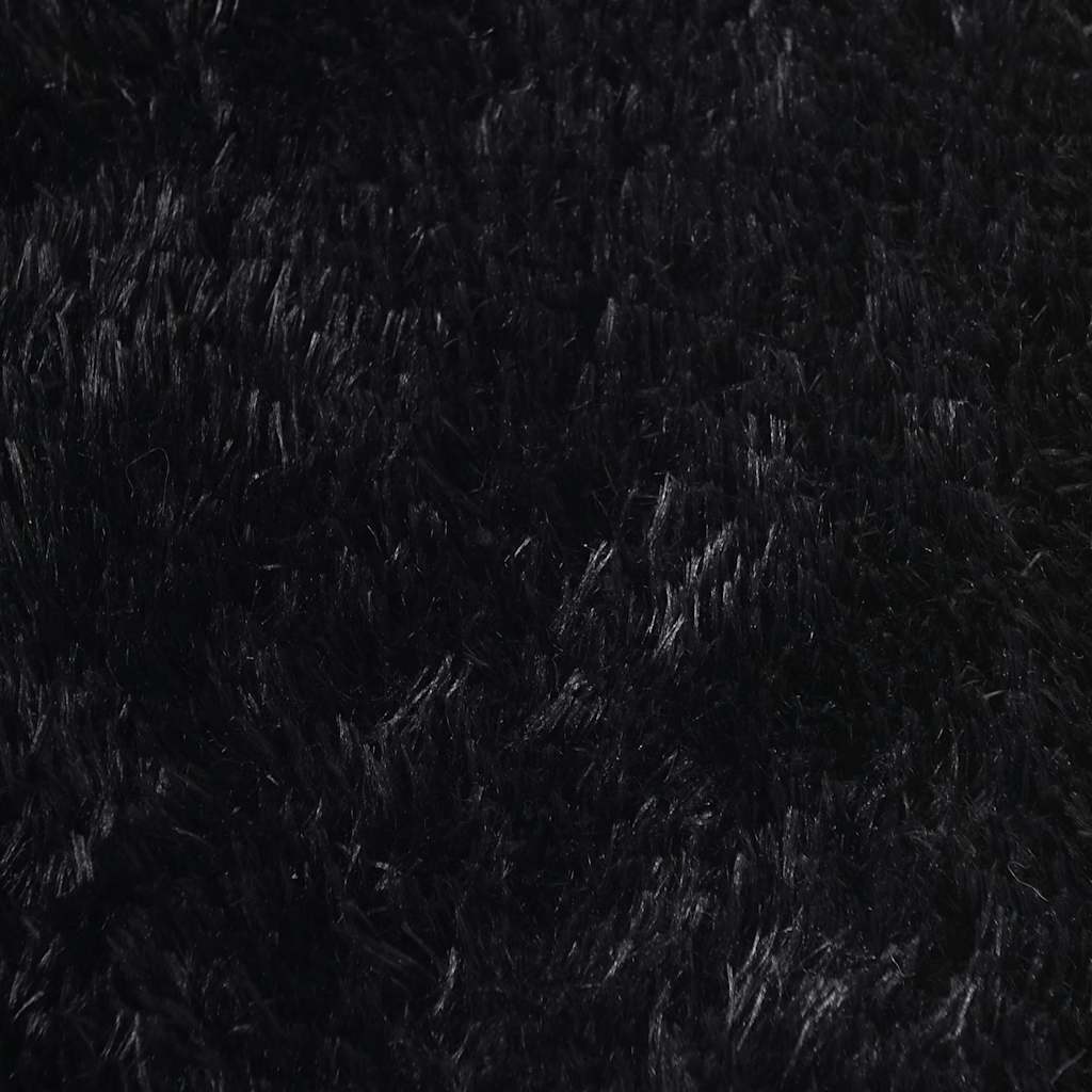 Shaggy tipo kilimas, NAVARRA, 120x120 cm, juodos, poliesteris