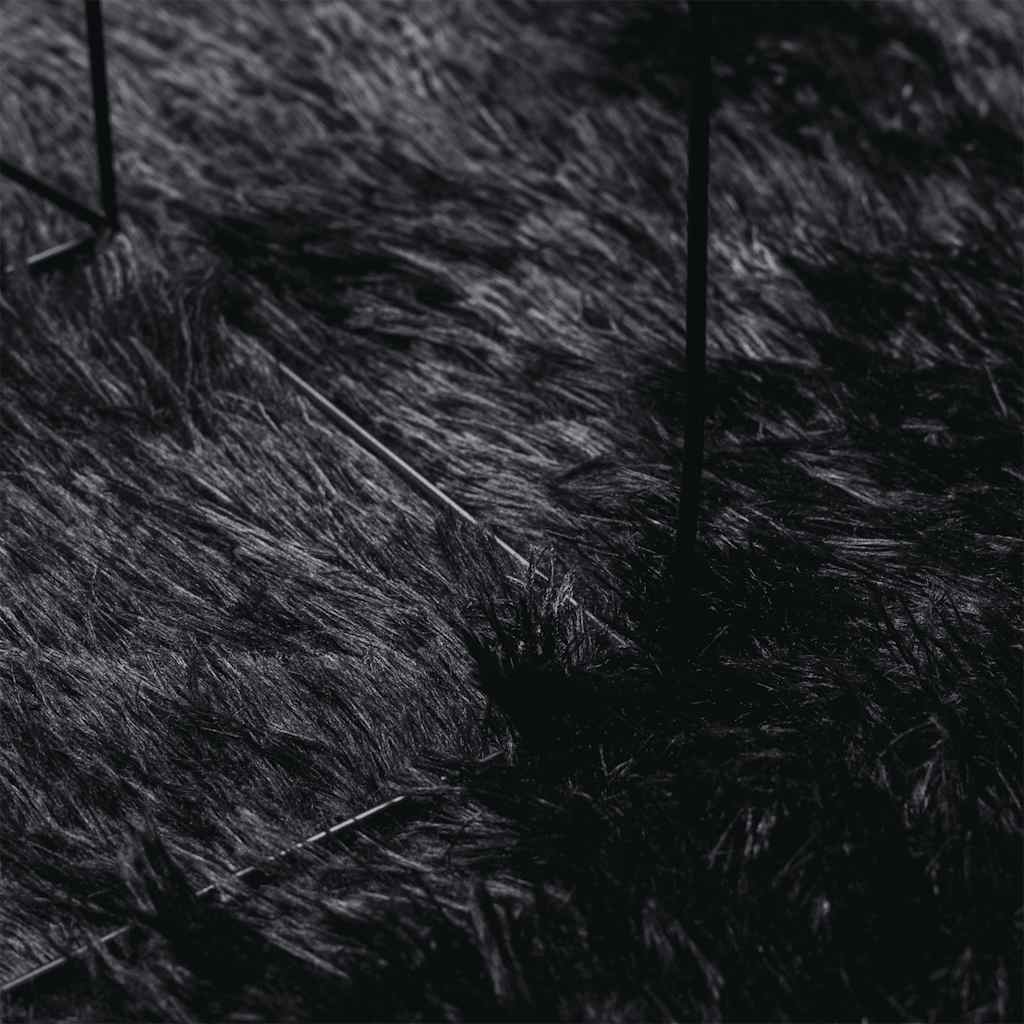 Shaggy tipo kilimas, NAVARRA, 160x160 cm, juodos, poliesteris