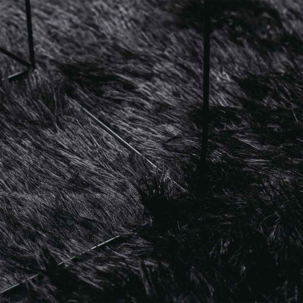 Shaggy tipo kilimas, NAVARRA, 240x240 cm, juodos, poliesteris