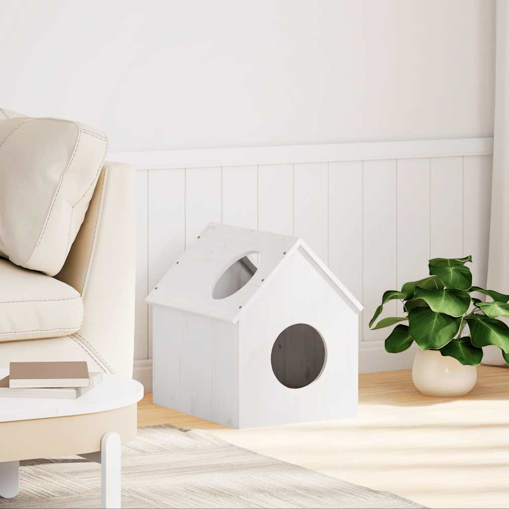 Cat House Balta 41x50x50 cm Pušies masyvo