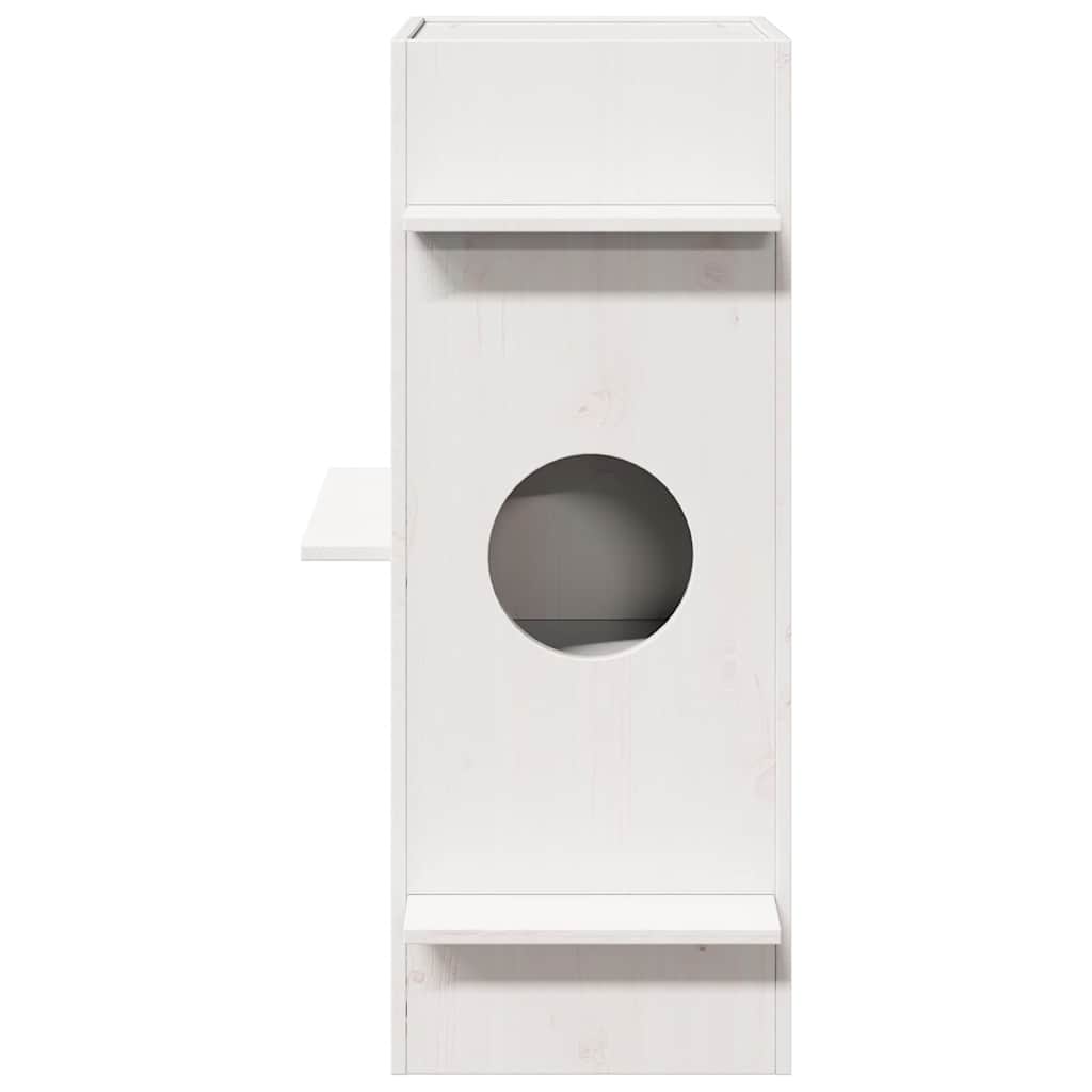 Cat House White 43x43x90 cm Pušies masyvo