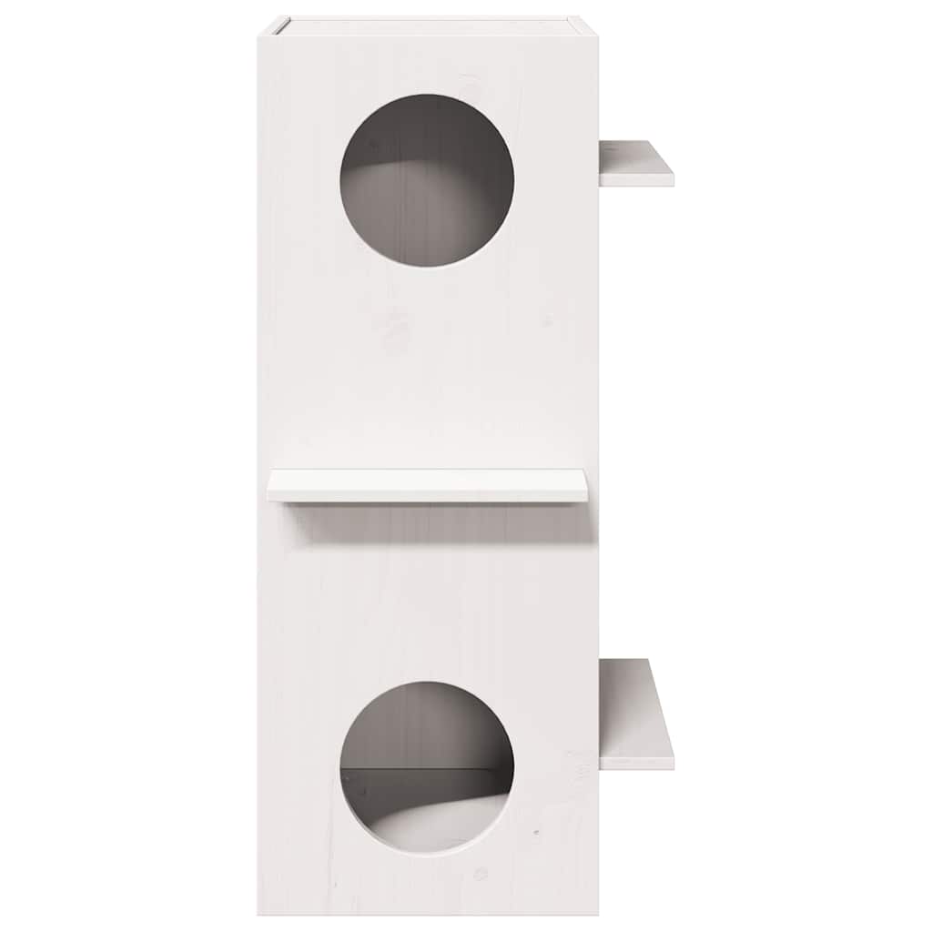 Cat House White 43x43x90 cm Pušies masyvo