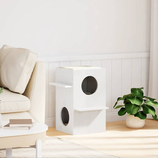 Cat House White 43x43x60 cm medžio masyvo pušis