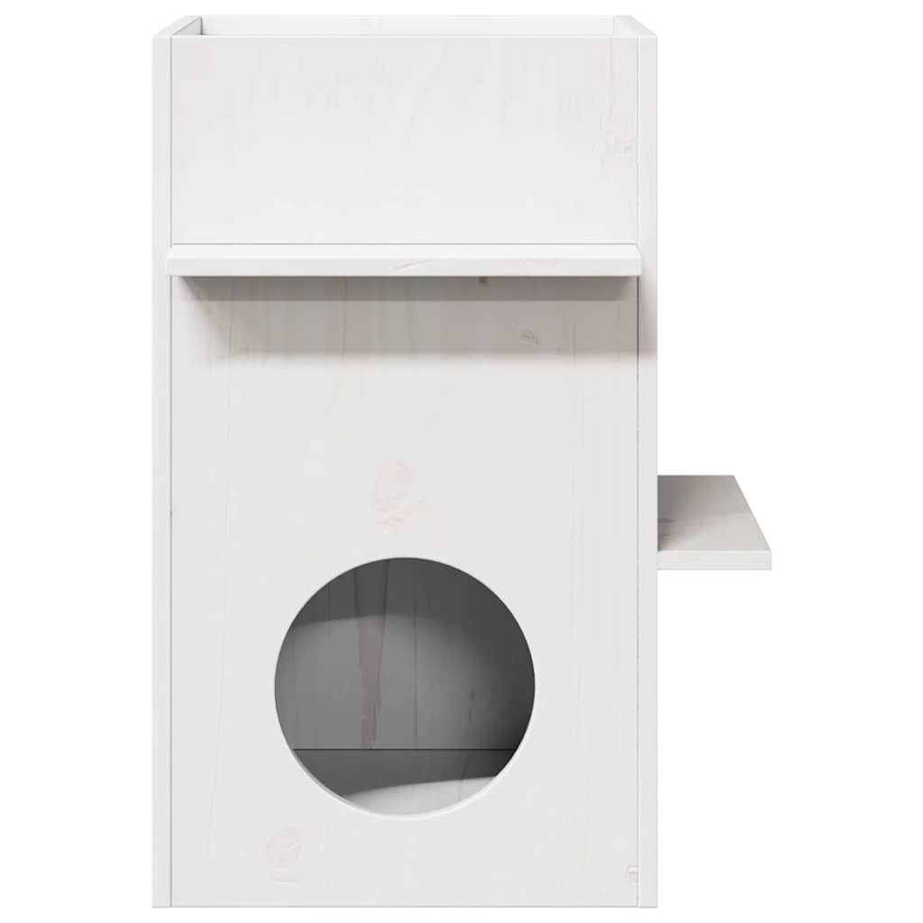 Cat House White 43x43x60 cm medžio masyvo pušis