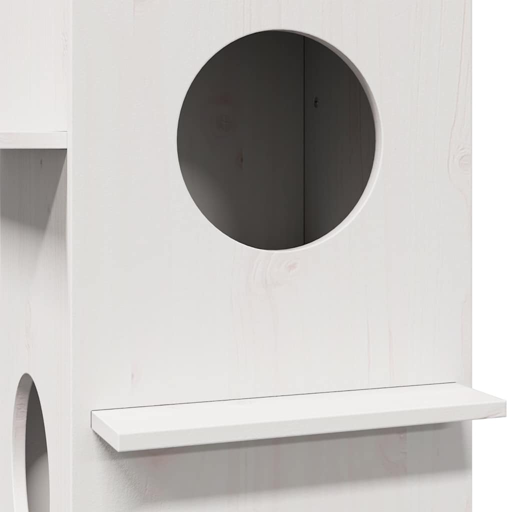 Cat House White 43x43x60 cm medžio masyvo pušis