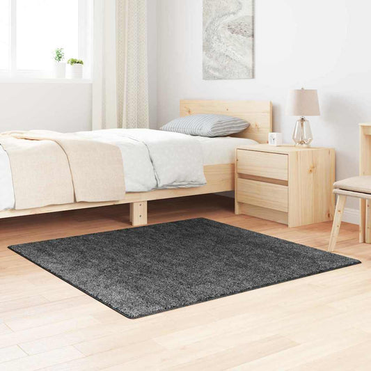 Neslystantis plaukuotas kilimas Tamsiai pilka 120 x 120 cm PP