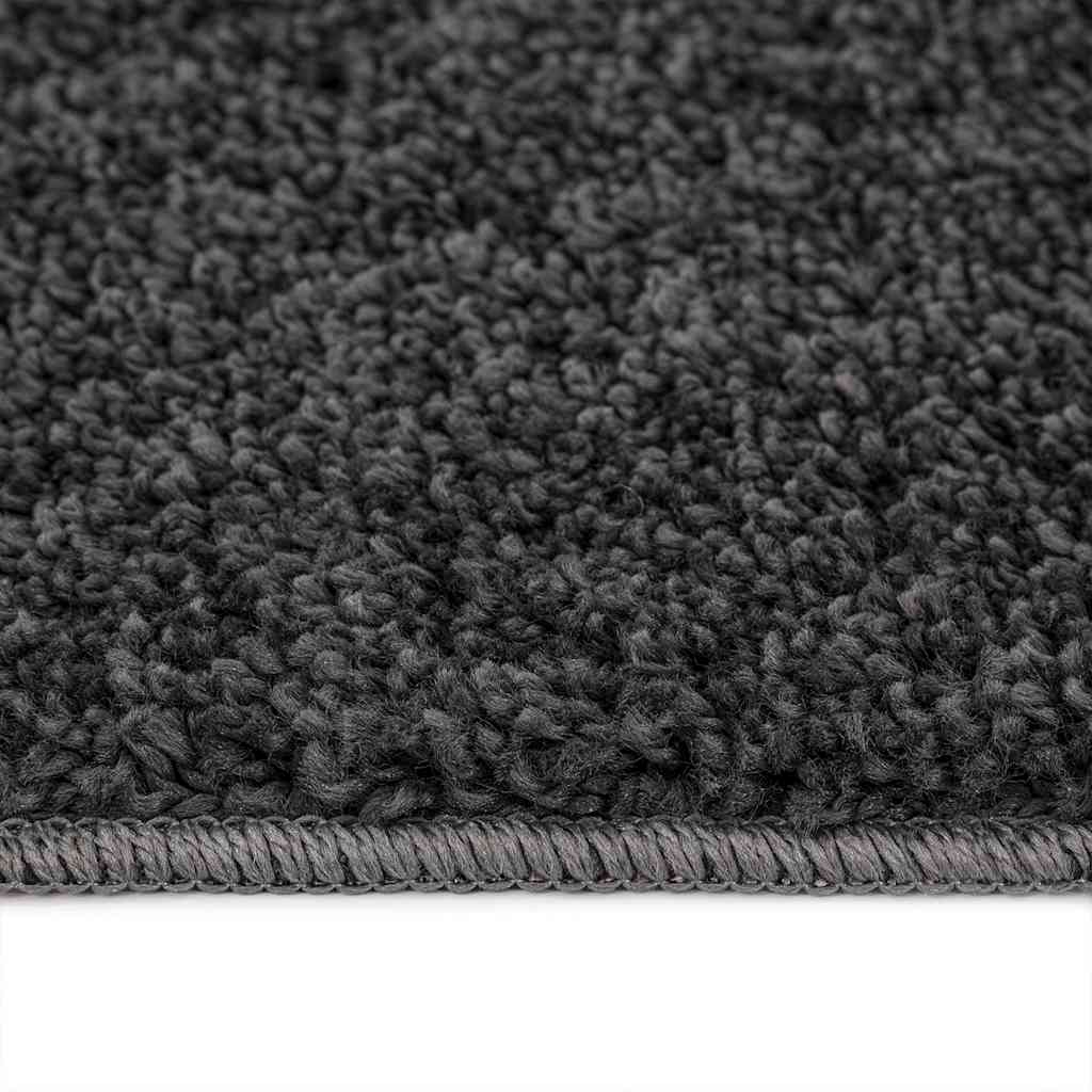 Neslystantis plaukuotas kilimas Tamsiai pilka 160 x 160 cm PP