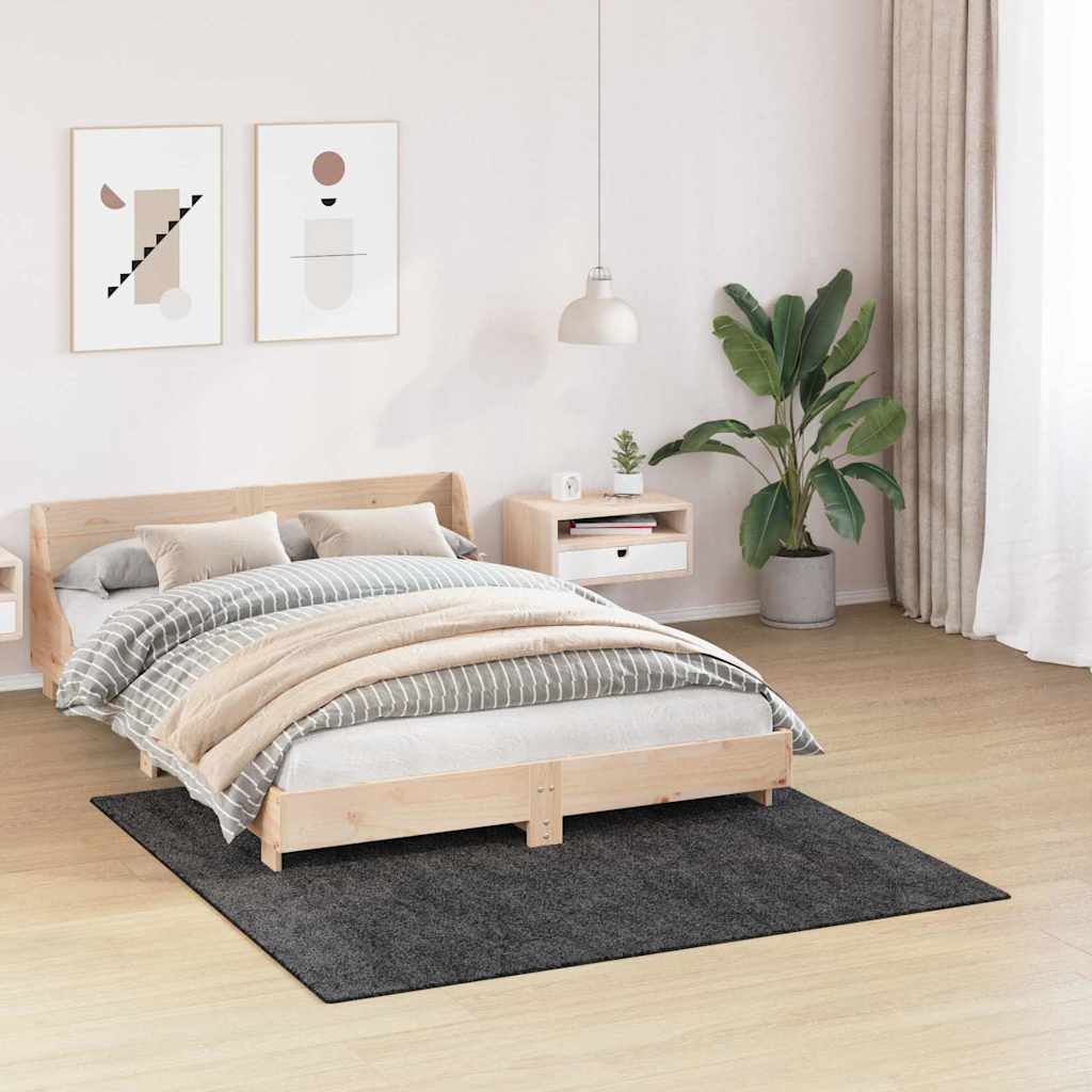 Neslystantis plaukuotas kilimas Tamsiai pilka 160 x 160 cm PP