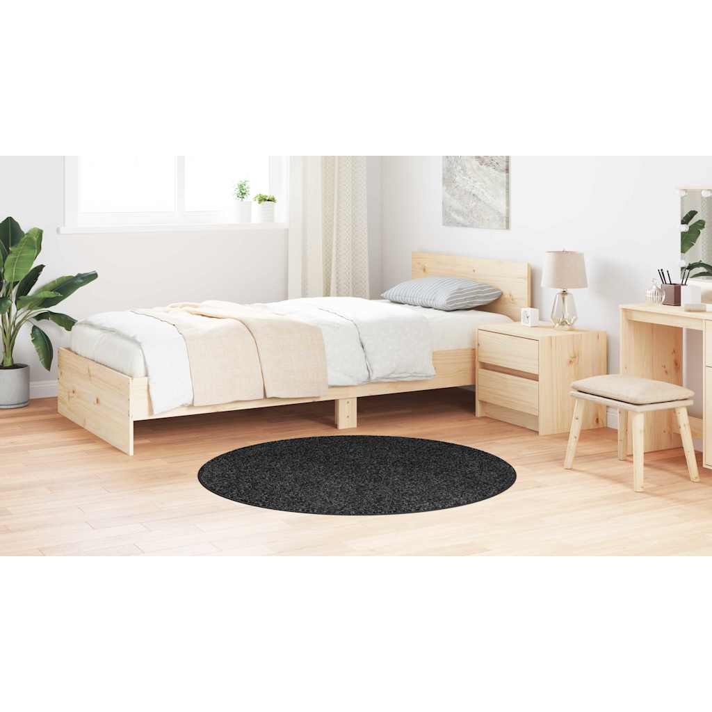Neslystantis plaukuotas kilimas Tamsiai pilka 120 x 120 cm PP