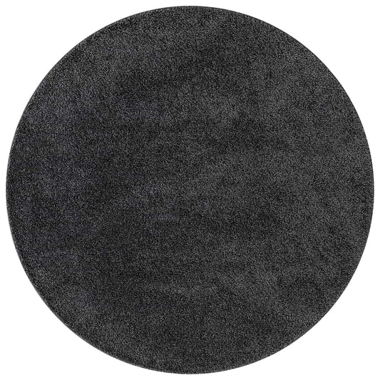 Neslystantis plaukuotas kilimas Tamsiai pilka 160 x 160 cm PP
