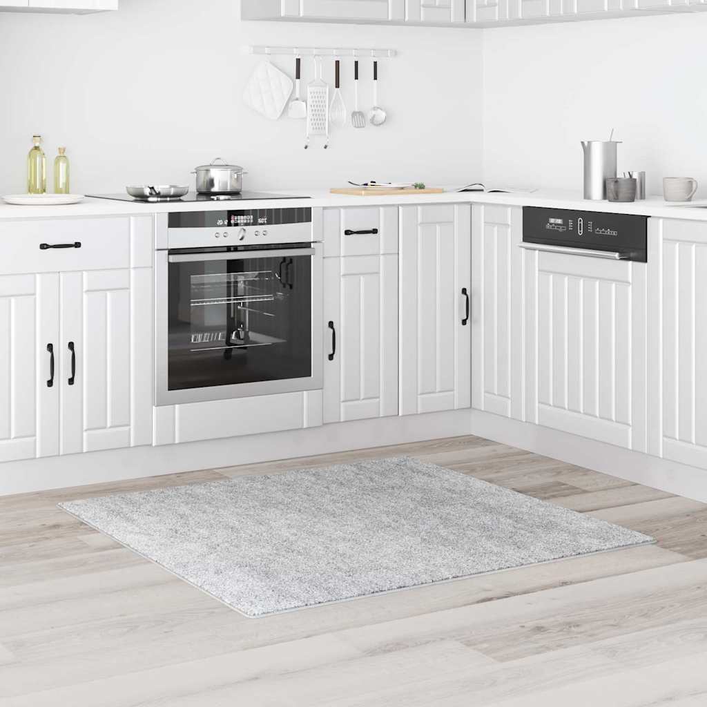 Neslystantis plaukuotas kilimas Pilka 120 x 120 cm PP