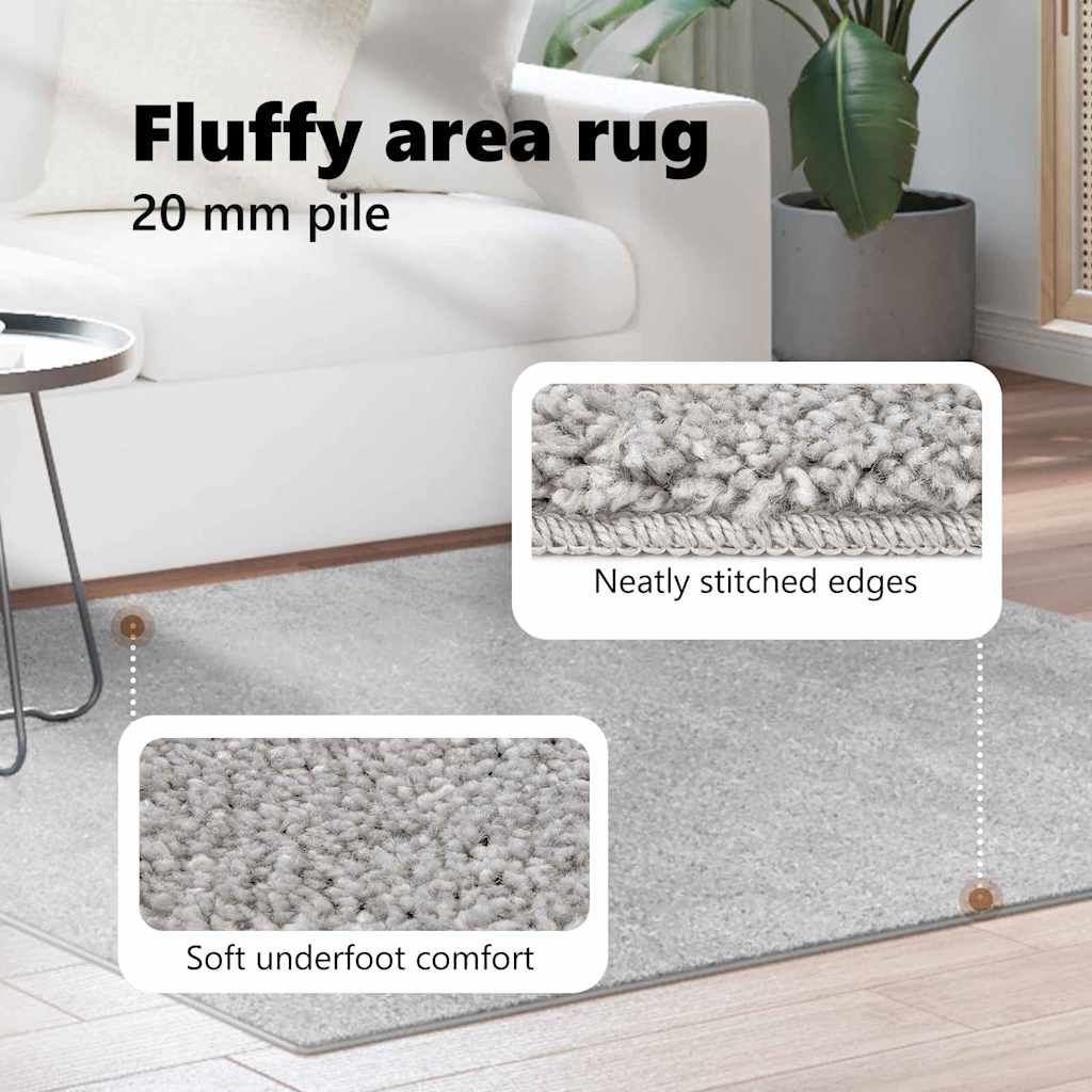 Neslystantis plaukuotas kilimas Pilka 160 x 160 cm PP