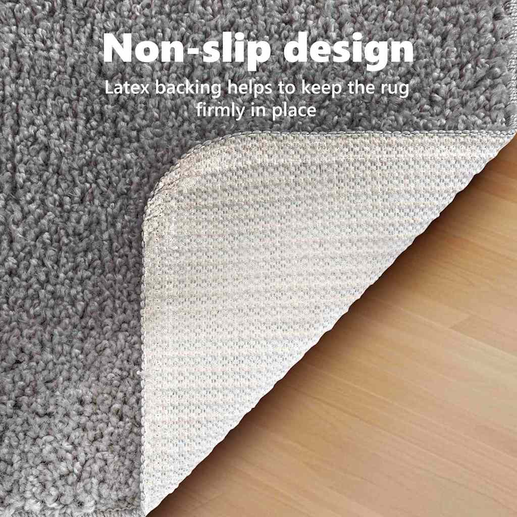 Neslystantis plaukuotas kilimas Pilka 160 x 160 cm PP