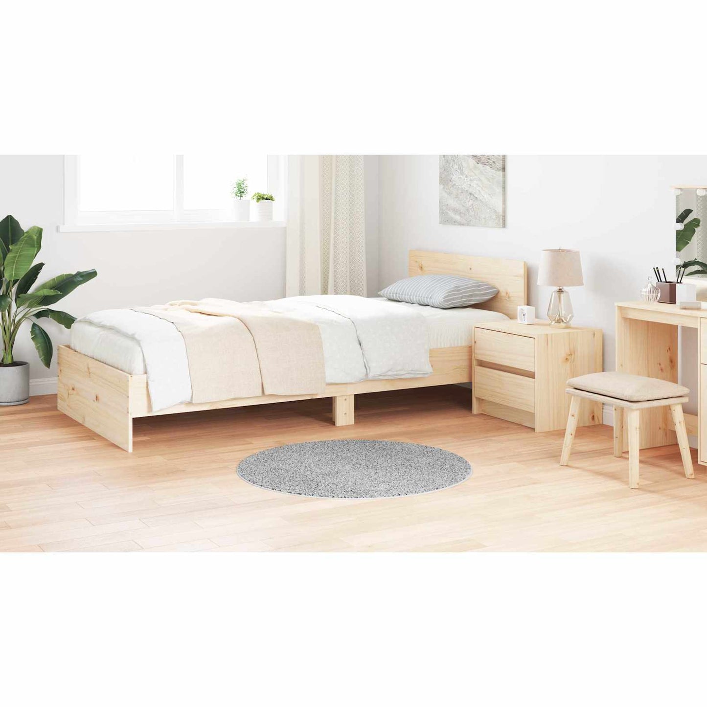 Neslystantis plaukuotas kilimas Pilka 90 x 90 cm PP