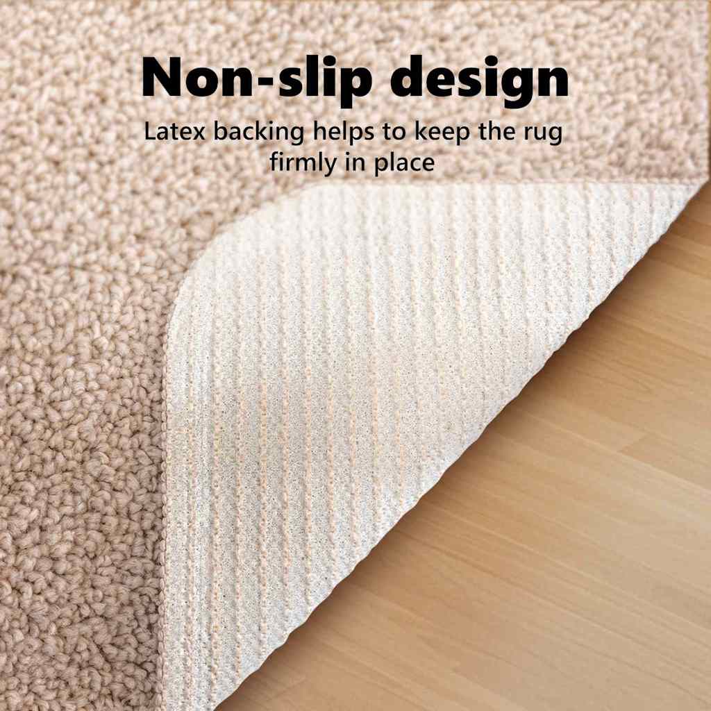 Neslystantis plaukuotas kilimas Kreminė 200 x 200 cm PP