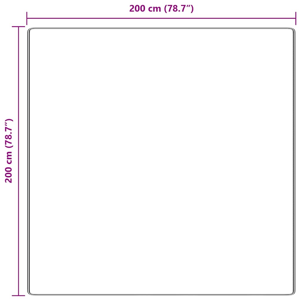 Neslystantis plaukuotas kilimas Kreminė 200 x 200 cm PP