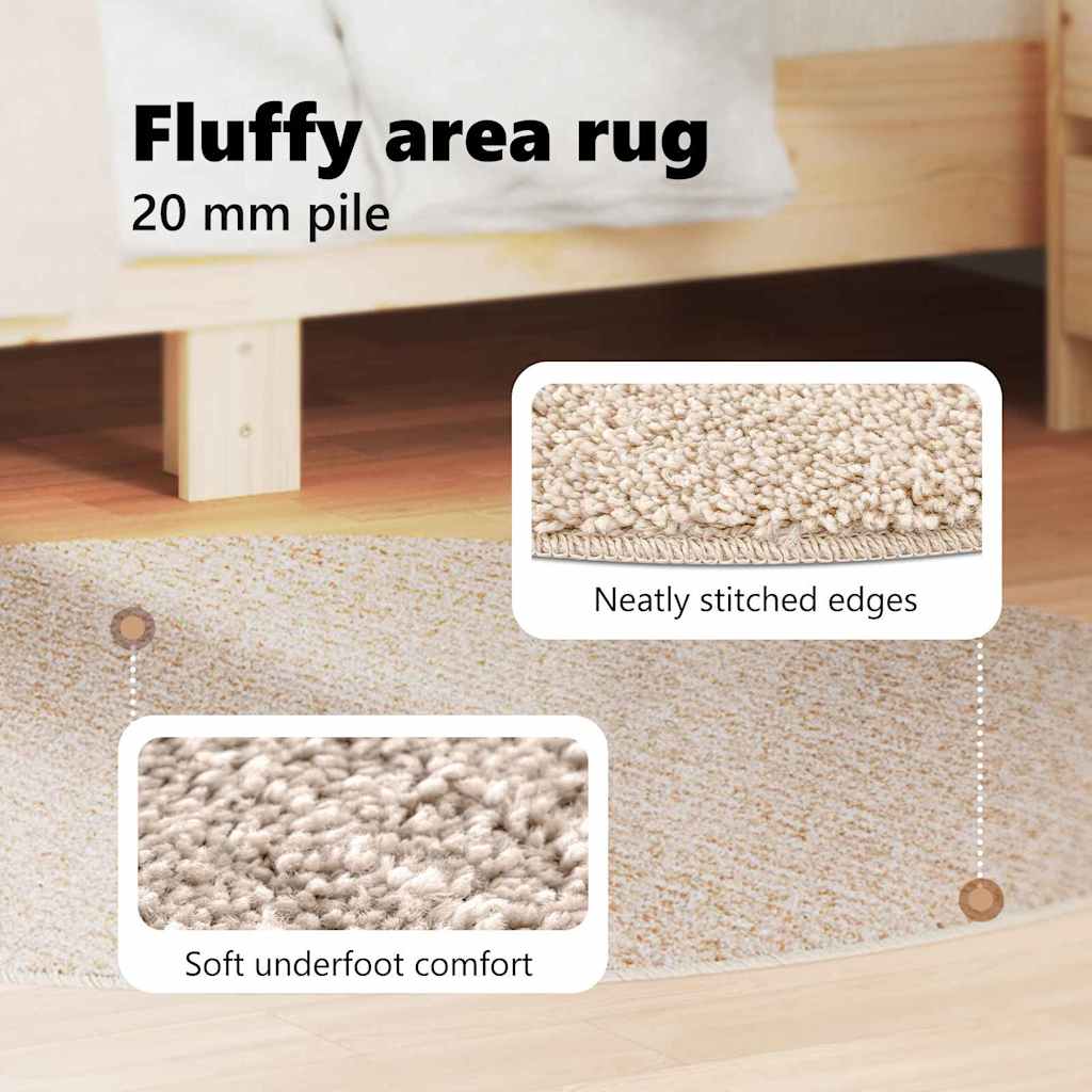 Neslystantis plaukuotas kilimas Kreminė 120 x 120 cm PP