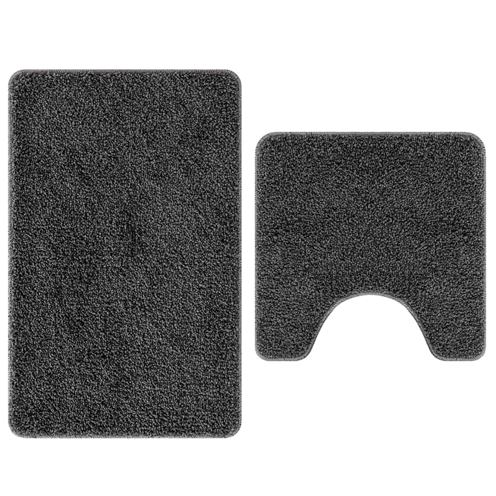 Antisklidus vonios kilimėlių rinkinys 2 pcs Tamsiai pilka PP