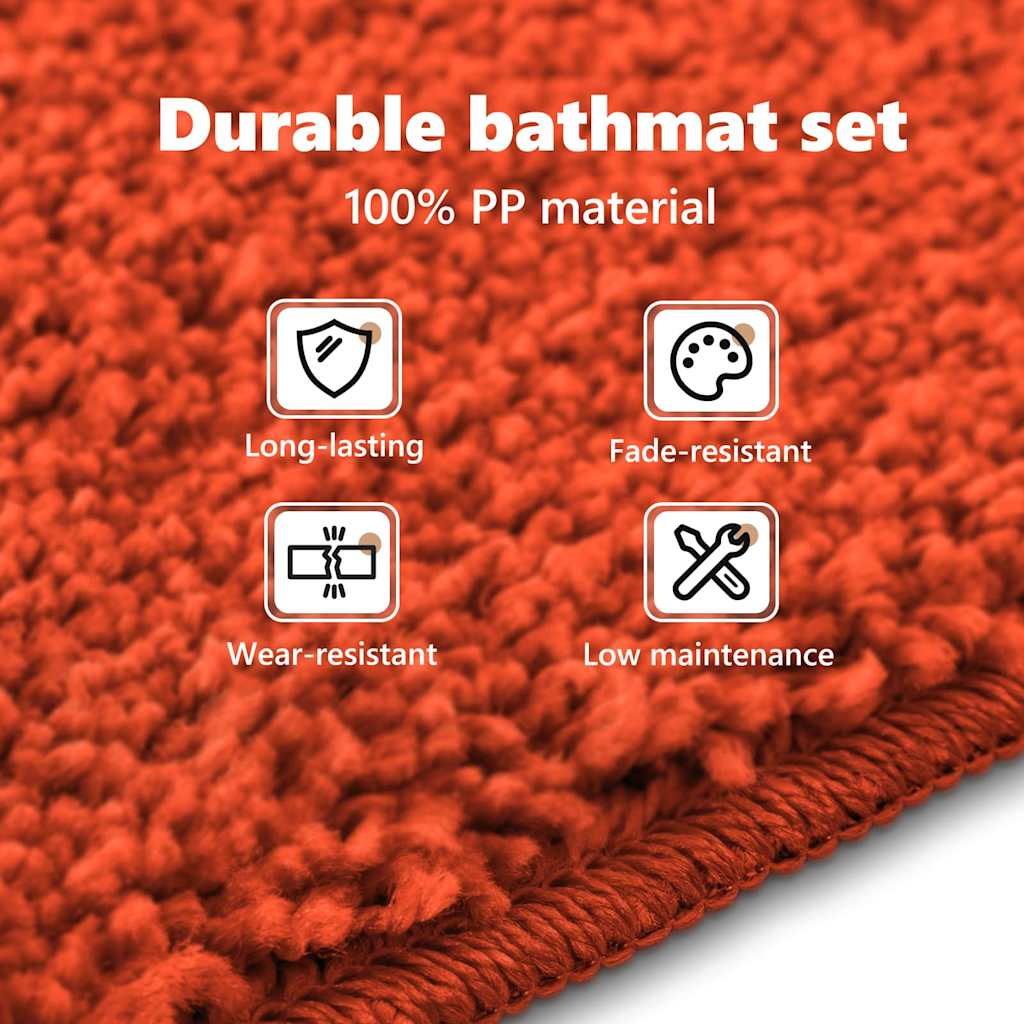 Antisklidus vonios kilimėlių rinkinys 2 pcs Oranžinė PP