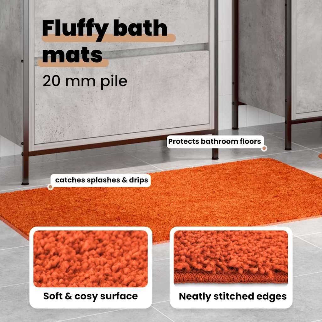 Antisklidus vonios kilimėlių rinkinys 2 pcs Oranžinė PP