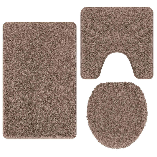 Antisklidus vonios kilimėlių rinkinys 3 pcs Ruda PP