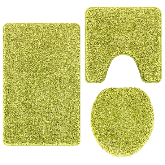 Antisklidus vonios kilimėlių rinkinys 3 pcs Žalia PP
