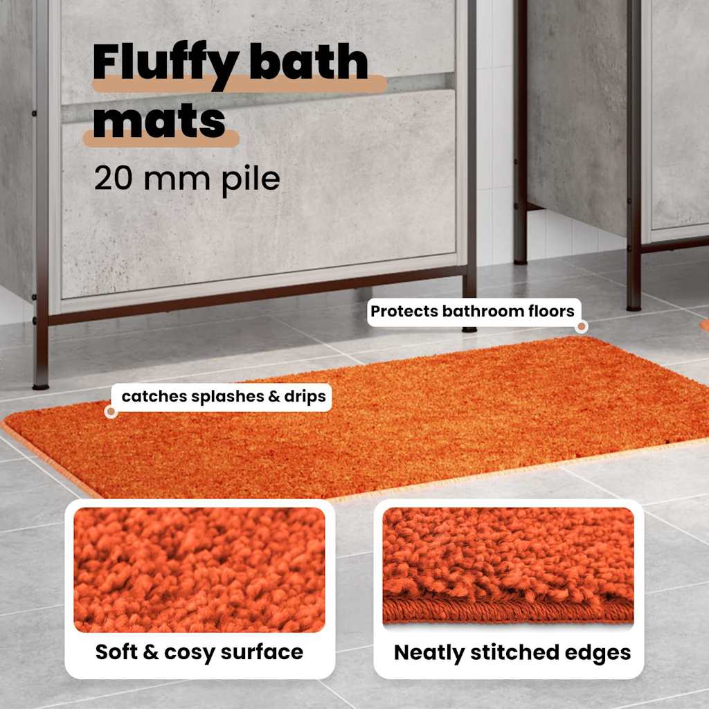 Antisklidus vonios kilimėlių rinkinys 3 pcs Oranžinė PP