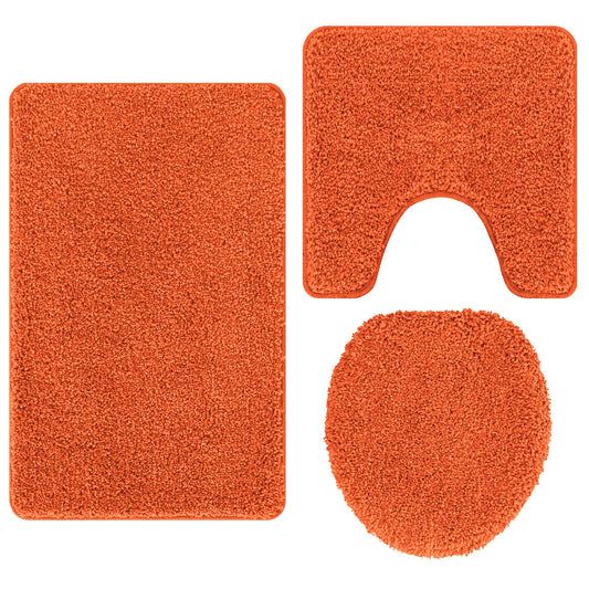 Antisklidus vonios kilimėlių rinkinys 3 pcs Oranžinė PP