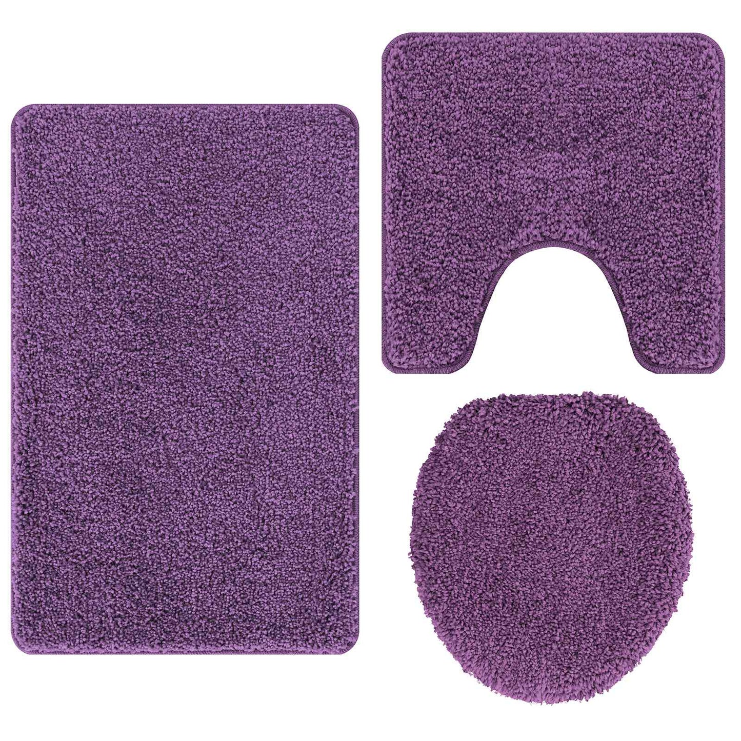 Antisklidus vonios kilimėlių rinkinys 3 pcs Violetinė PP