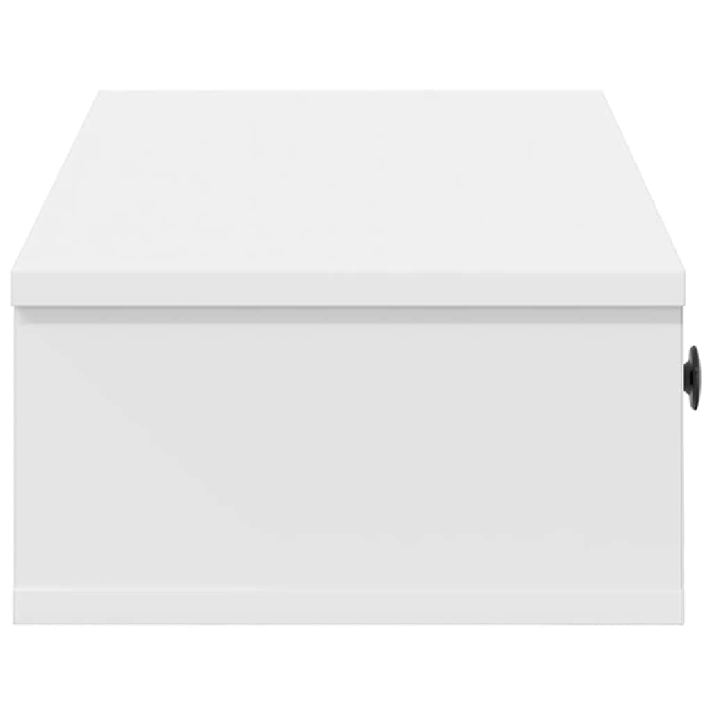 Sieninė lentyna su stalčiais, baltos, 60x28x15cm