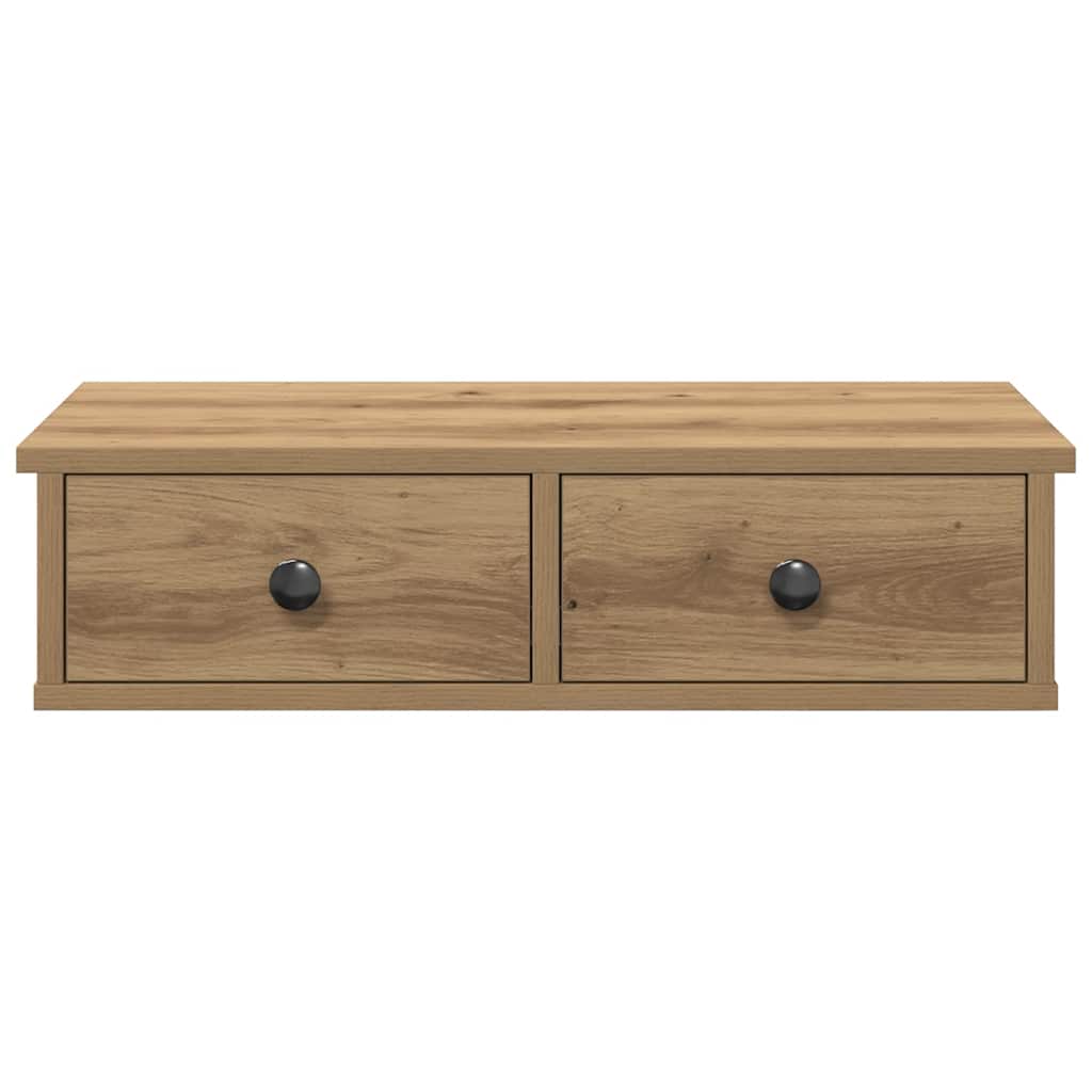 Sieninė lentyna su stalčiais, artisano, 60x28x15cm, mediena