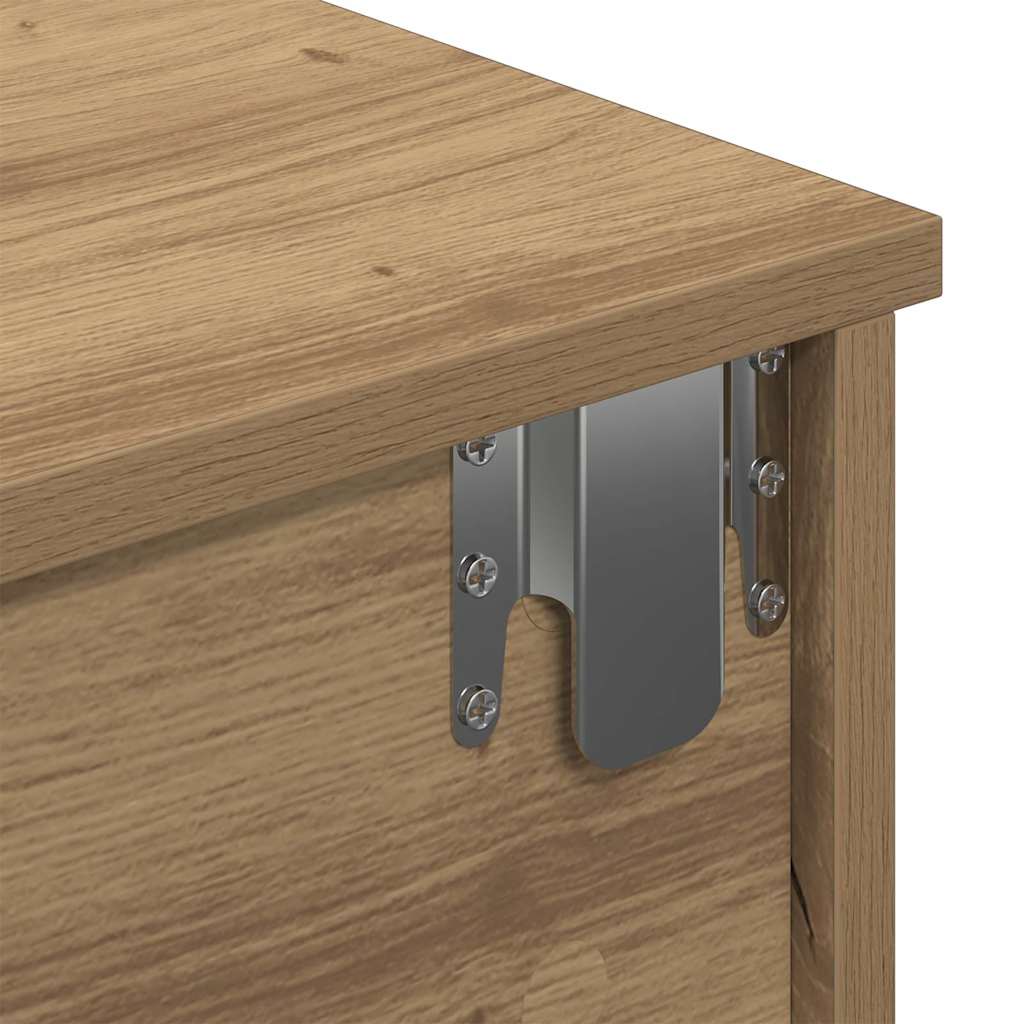 Sieninė lentyna su stalčiais, artisano ąžuolo, 80x34x17cm