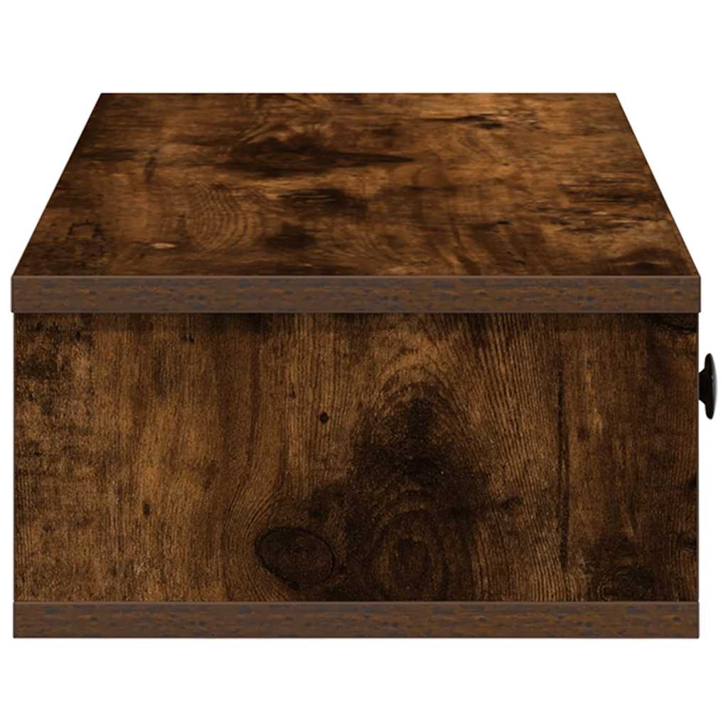 Sieninė lentyna su stalčiais, dūminio ąžuolo, 100x37,5x19cm