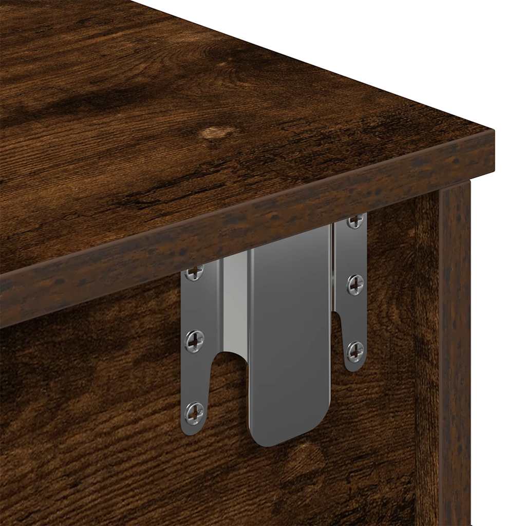 Sieninė lentyna su stalčiais, dūminio ąžuolo, 100x37,5x19cm