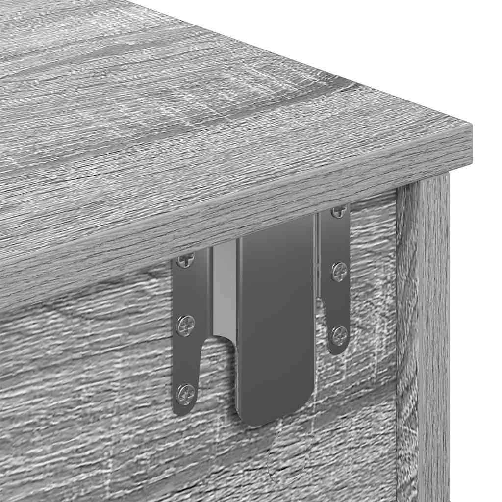 Sieninė lentyna su stalčiais, pilka ąžuolo, 100x37,5x19cm