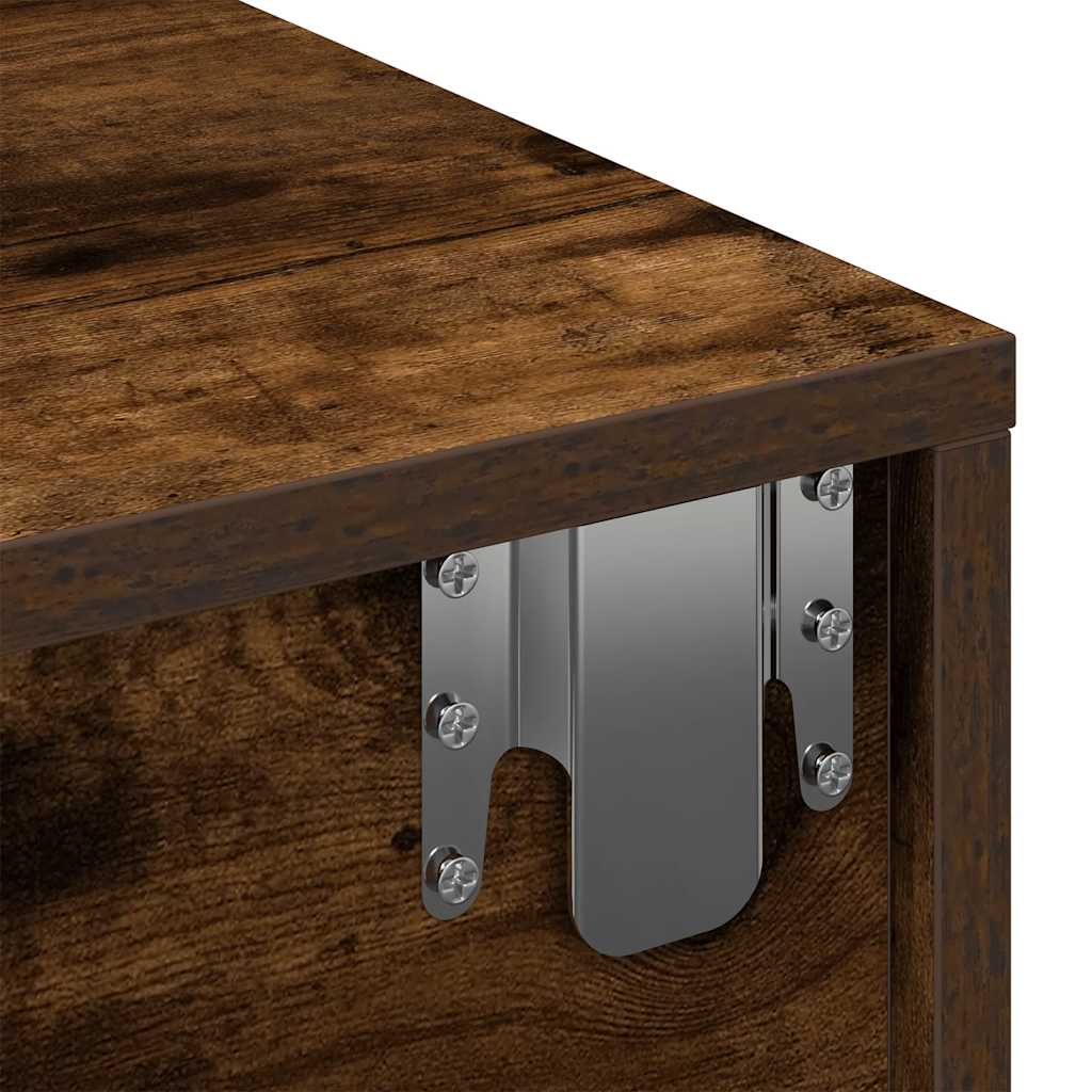 Sieninė lentyna su stalčiais, dūminio ąžuolo, 60x26,5x15cm