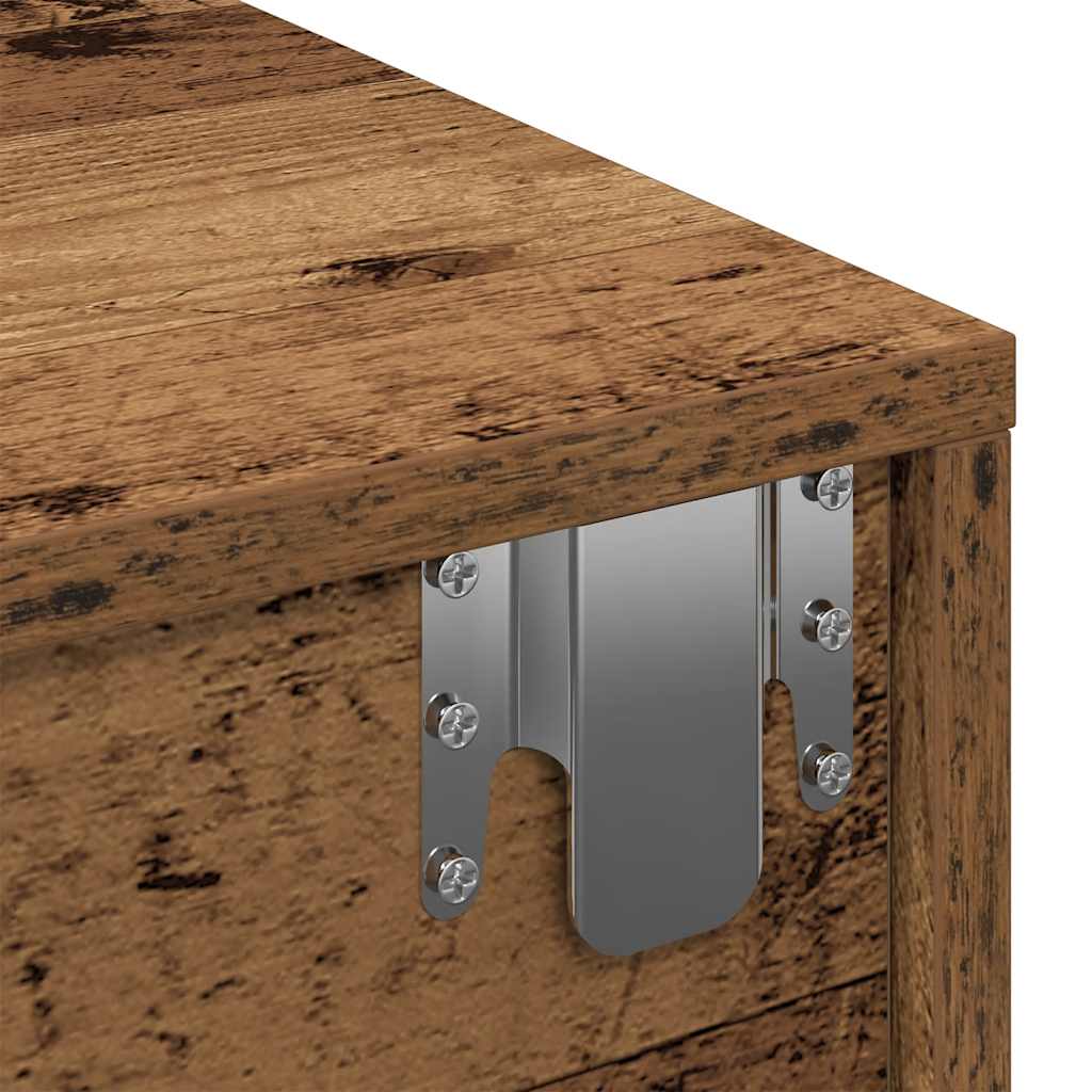 Sieninė lentyna su stalčiais, medienos, 80x33x17cm