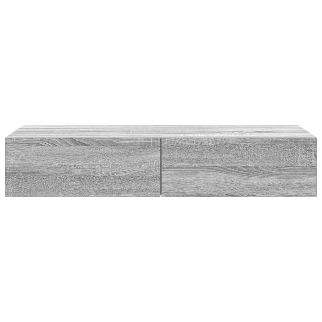 Sieninė lentyna su stalčiais, pilka ąžuolo, 100x36x19cm