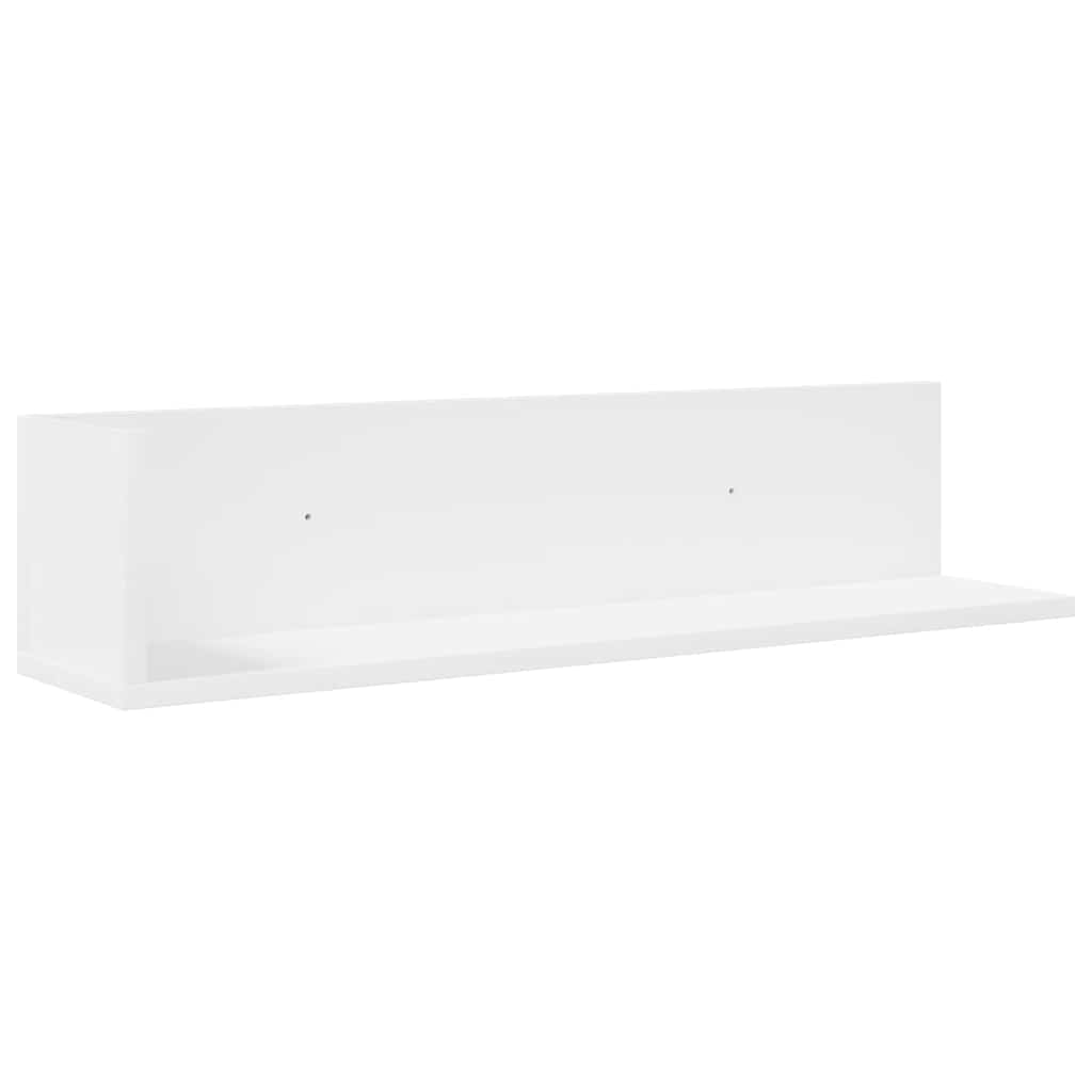 Sieninės lentynos, 2 vnt., baltos, 75x16,5x16,5 cm, inžinerinė mediena