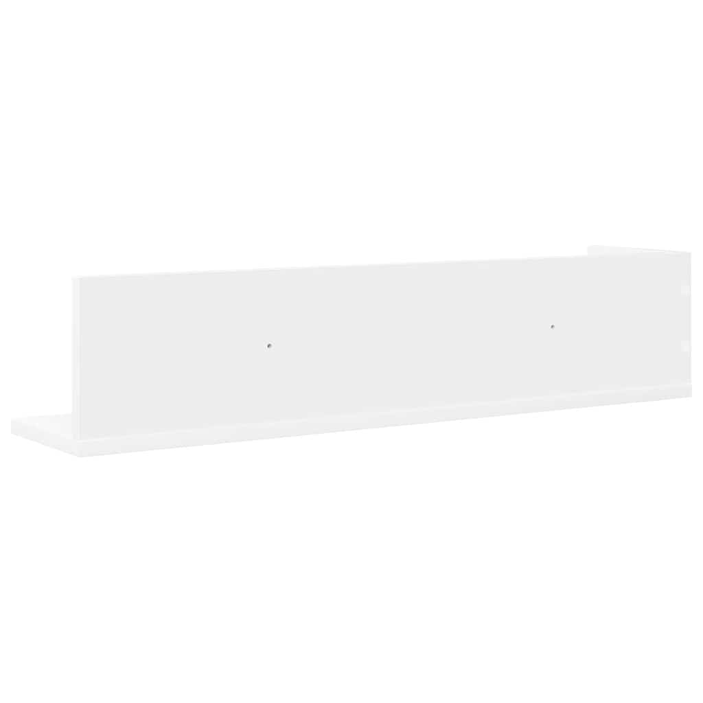 Sieninės lentynos, 2 vnt., baltos, 75x16,5x16,5 cm, inžinerinė mediena