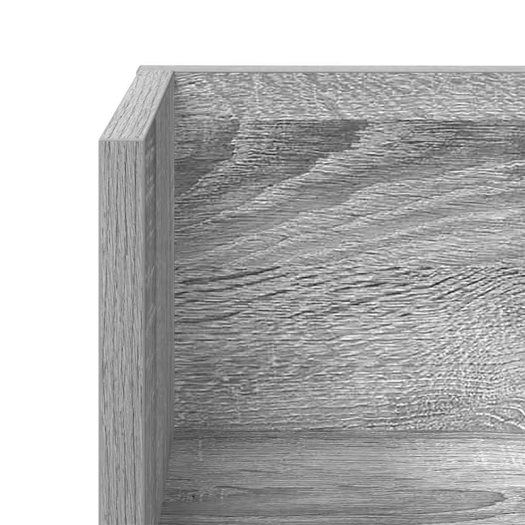 Sieninės lentynos, 2vnt., pilkos, 100x16,5x16,5cm, mediena
