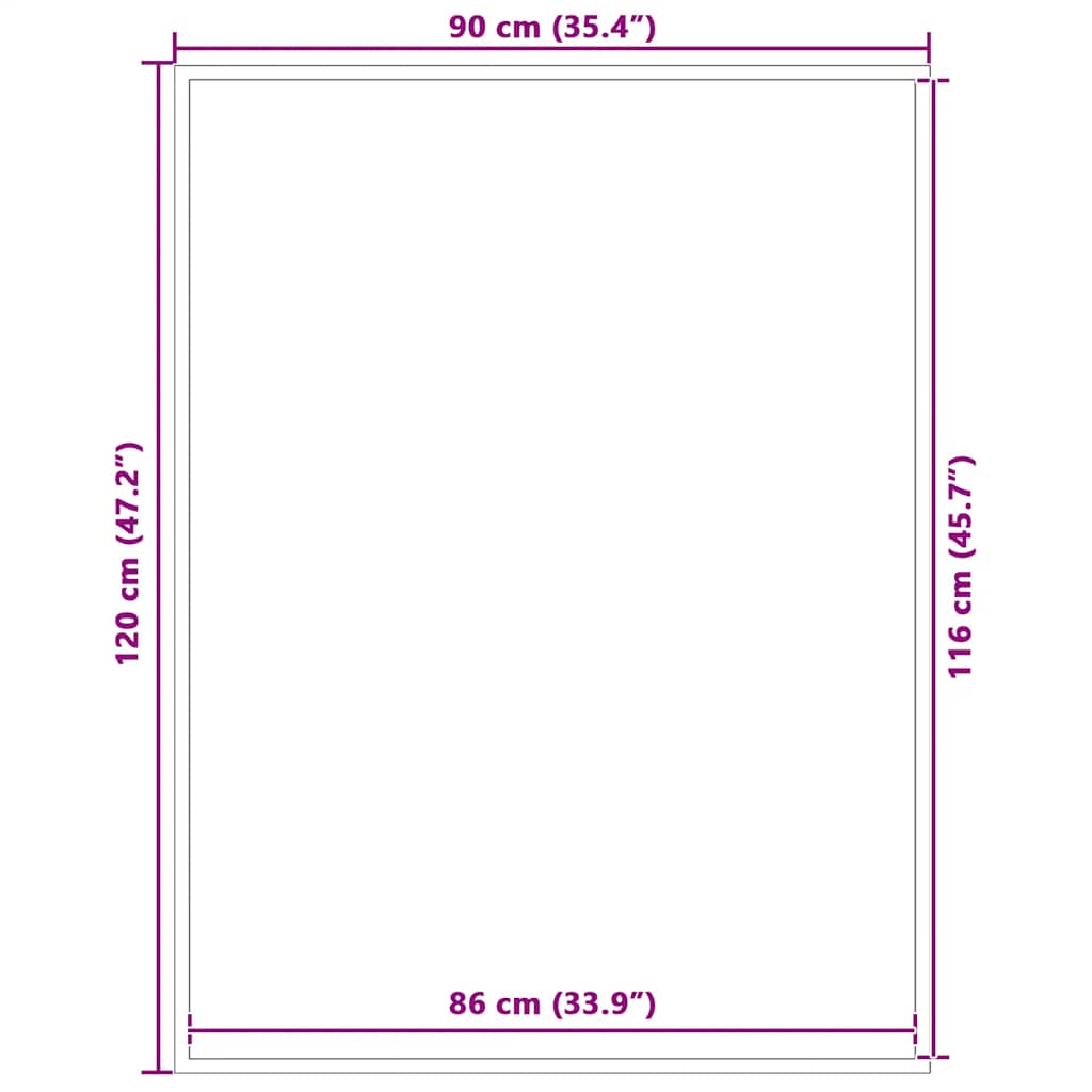 Durų kilimėlis, juodos spalvos, 90x120cm