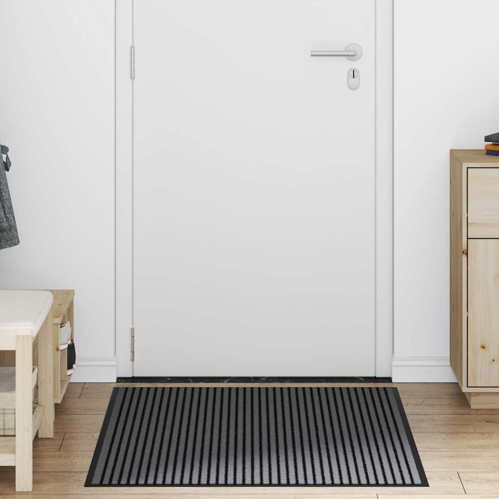 Durų kilimėlis Juoda ir pilka 80 x 120 cm Polipropilenas, PVC