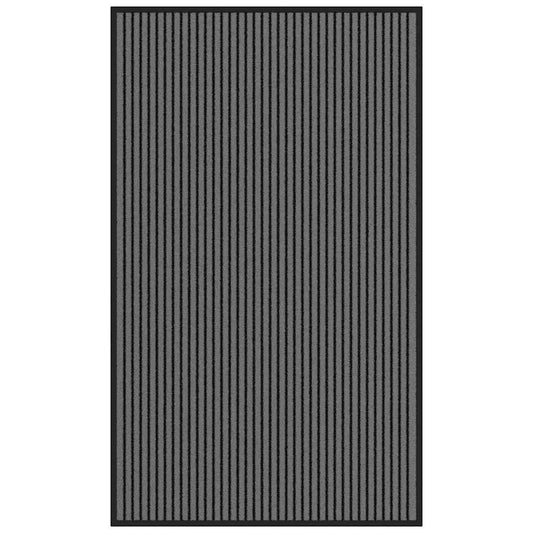 Durų kilimėlis, juodos ir pilkos spalvos, 90x150cm, dryžuotas