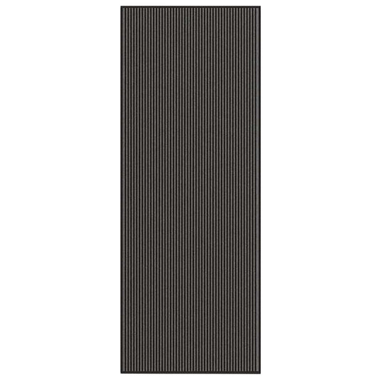 Durų kilimėlis, juodos ir pilkos spalvos, 115x300cm, dryžuotas